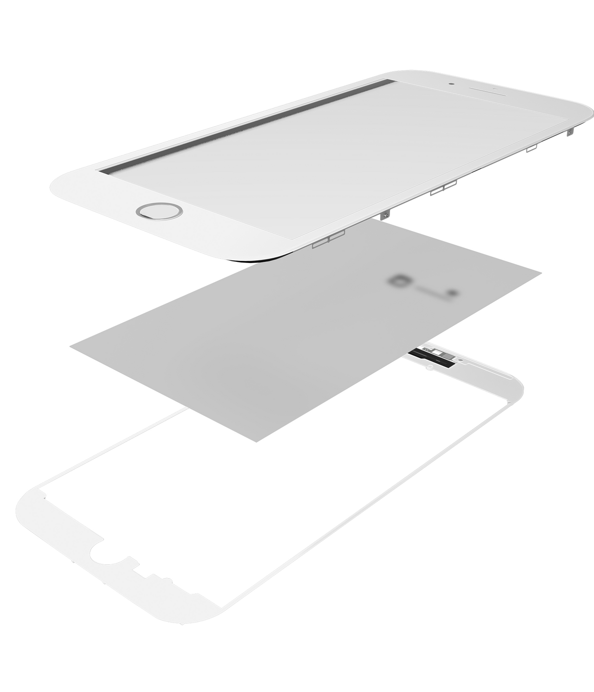 3 in 1 (Glass With OCA Pre-Installed + Frame) Compatible For iPhone 7 (OCA Master) (2 Pack) (White)
