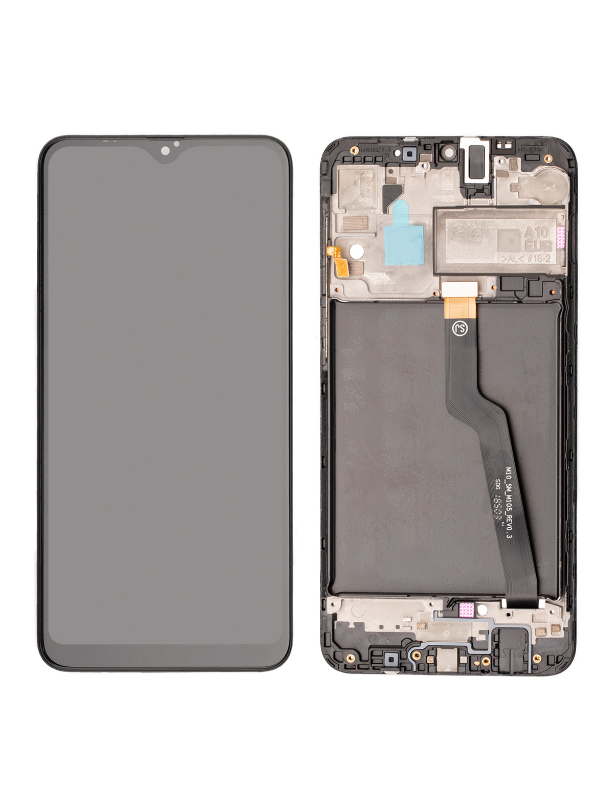 LCD Assembly With Frame Compatible For Samsung Galaxy A10 (A105 / 2019) (International Dual Sim Version) (Refurbished) (Black)