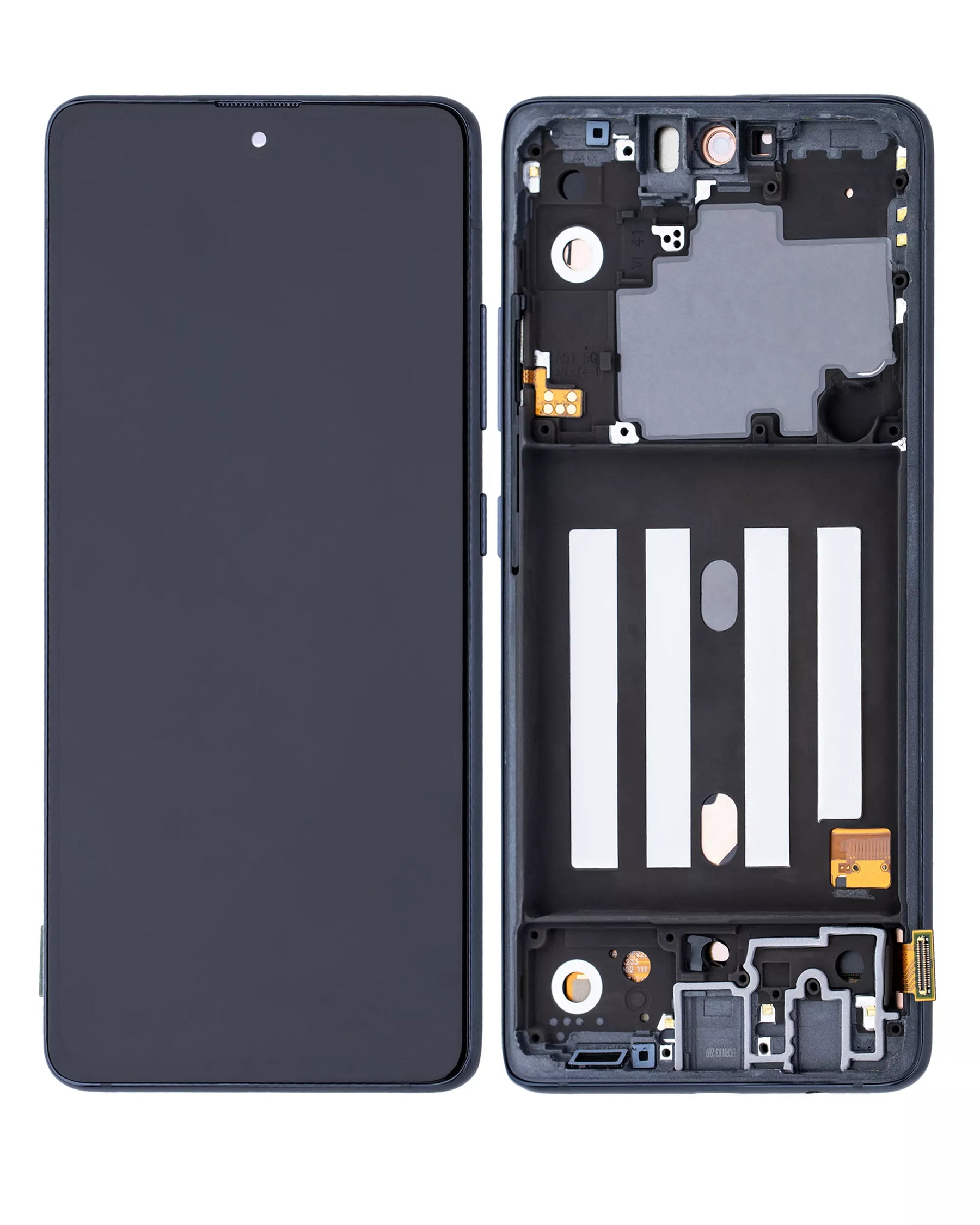 Replacement OLED Assembly With Frame Compatible For Samsung Galaxy A51 5G (A516 / 2020) (Non-Verizon 5G UW Frame) (Service Pack) (Prism Cube Black)
