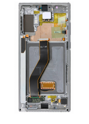Replacement OLED Assembly With Frame Compatible For Samsung Galaxy Note 10 Plus / 5G (Refurbished) (Aura Glow / Silver)