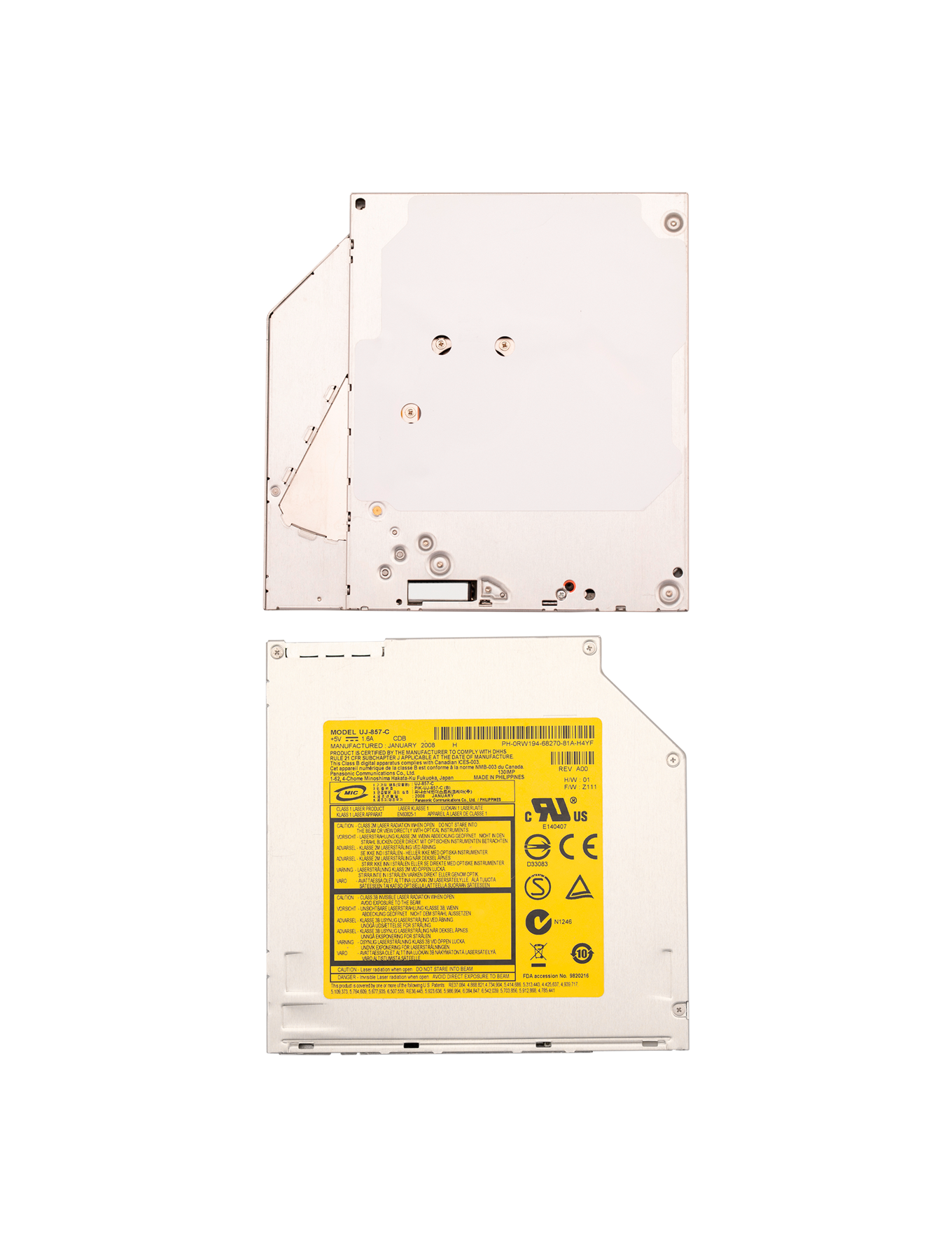 SuperDrive (UJ857 ) For MacBook 13" (A1181 / Early 2008 / Early 2009 / Mid 2006 / Mid 2007 / Mid 2009 / Late 2006 / Late 2007) (A1260 / Early 2008)
