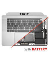 Top Case Assembly With Battery And Keyboard Compatible For MacBook Pro 16" (A2141 / Mid 2019) (US English) (Used OEM Pull: Grade New) (Silver)