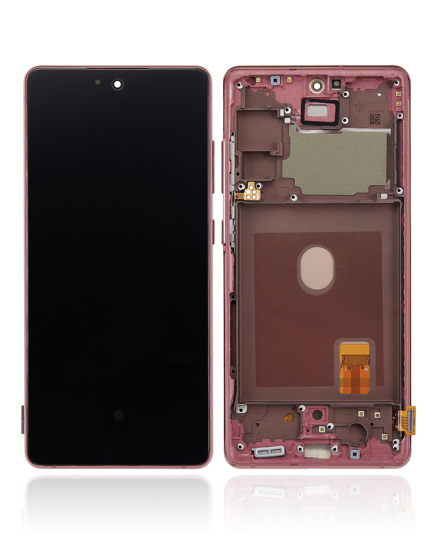 Replacement OLED Assembly With Frame Compatible For Samsung Galaxy S20 FE 4G 5G (Vemake) (Cloud Red)