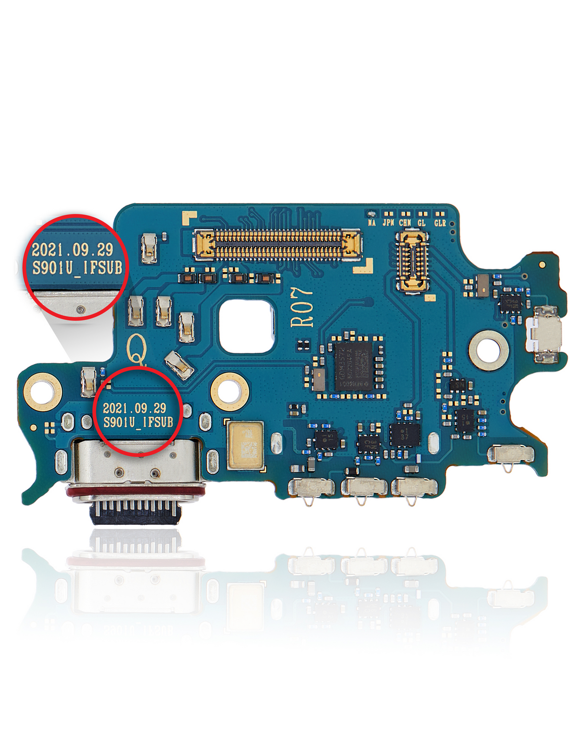 Charging Port Board With Sim Card Reader Compatible For Samsung Galaxy S22 5G (S901U) (US Version) (Premium)