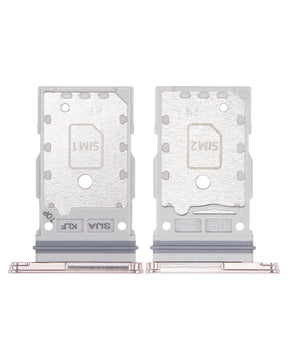 Dual Sim Card Tray Compatible For Samsung Galaxy S22 / S22 Plus Replacement (Pink Gold)