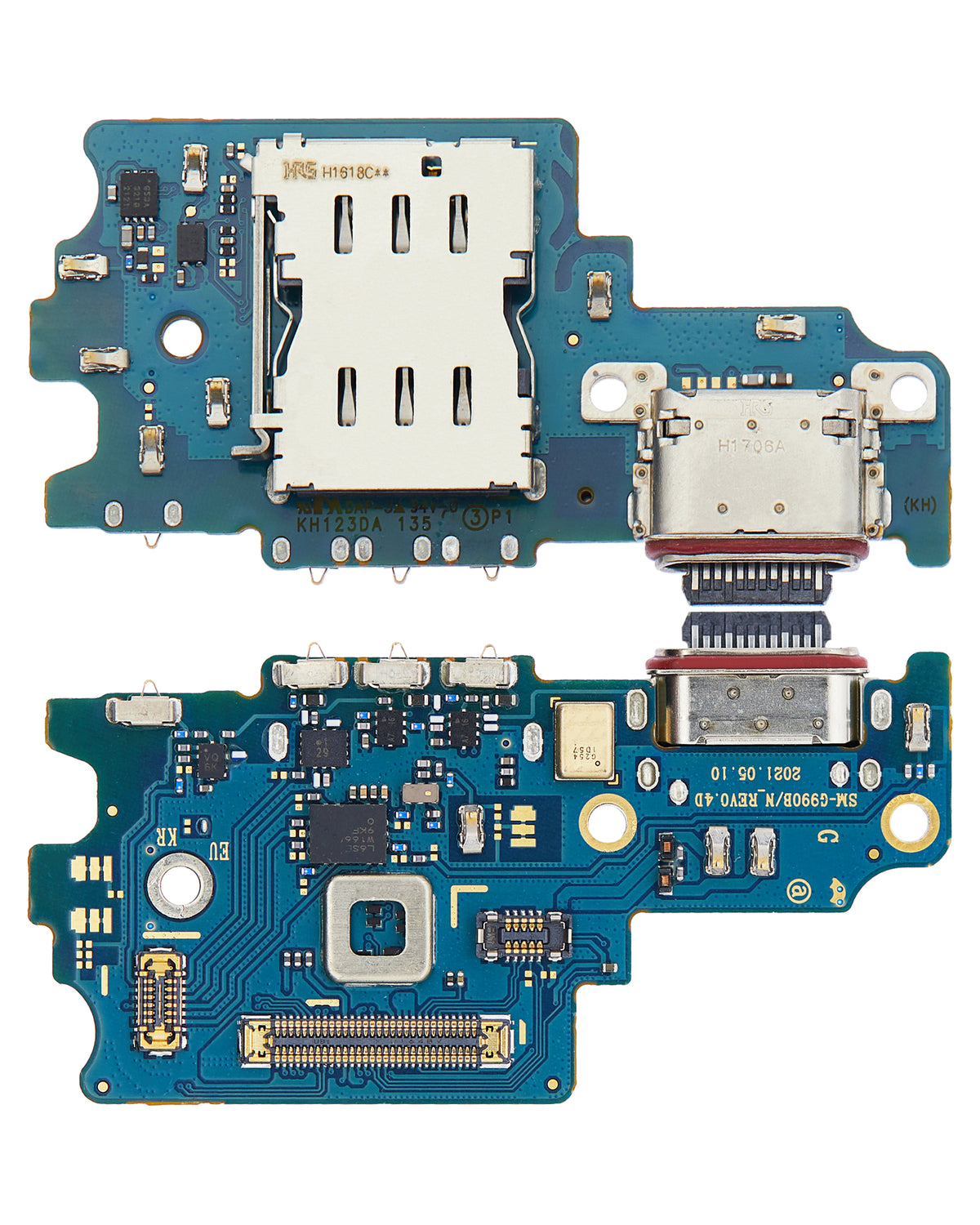 Charging Port Board With Sim Card Reader Compatible For Samsung Galaxy S21 FE 5G (G990B/N) (International Version) (Premium)