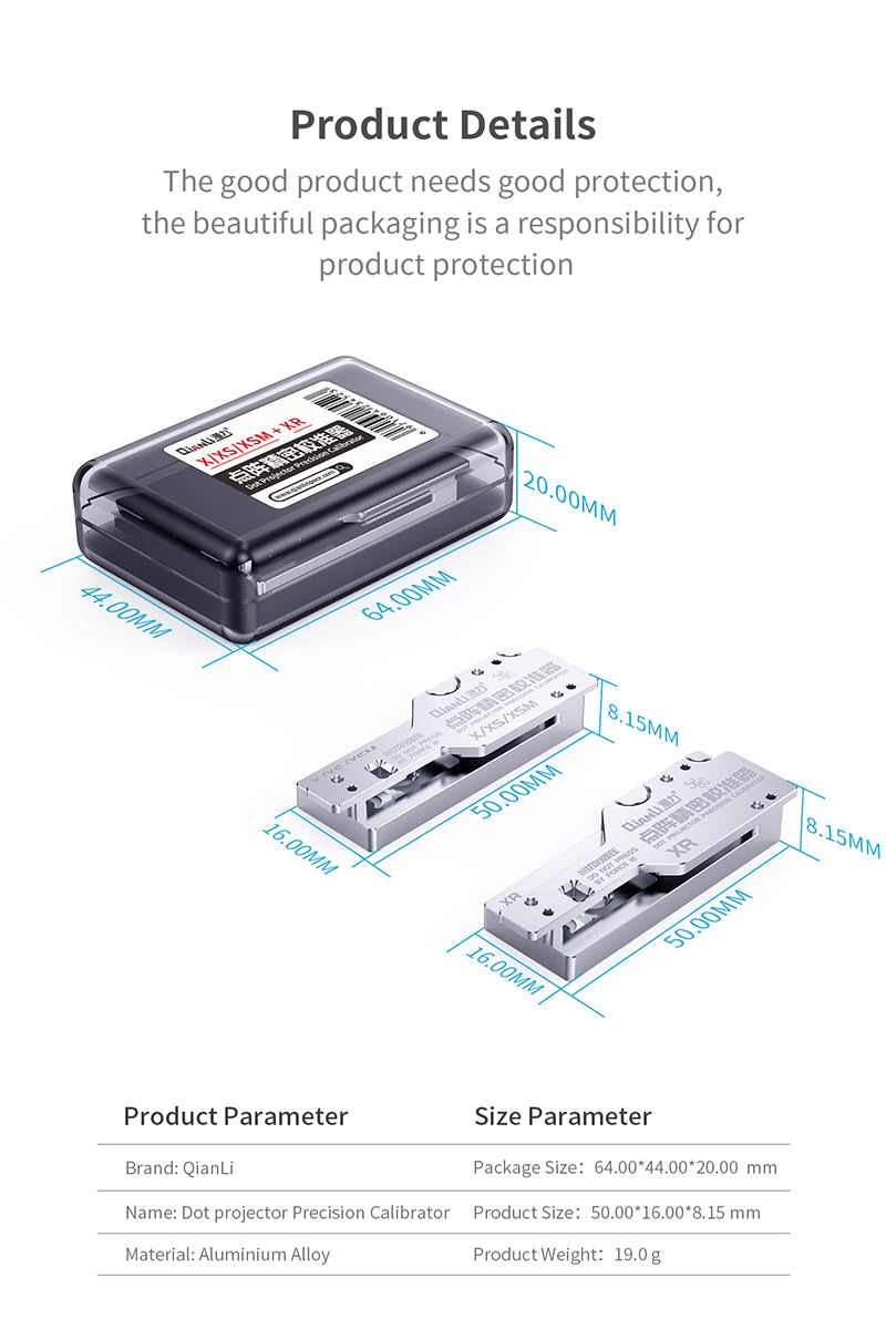 iD FACE Dot Projector Precision Aluminium Calibrator Set For X / XS / XR / XS Max (Qianli)