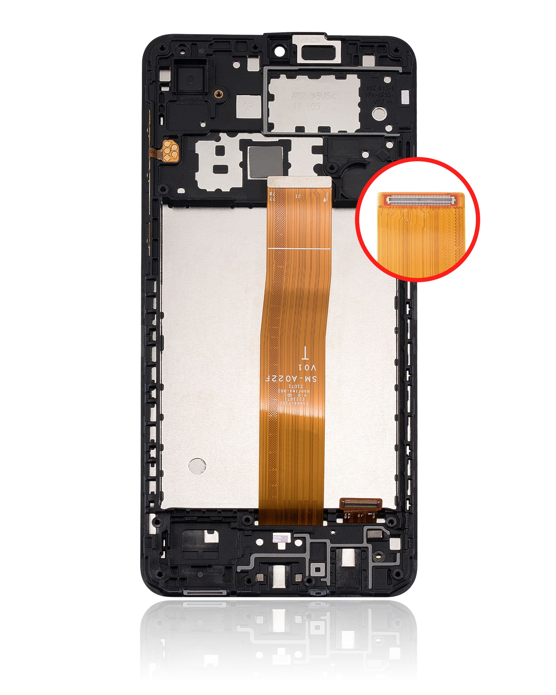 LCD Assembly With Frame Compatible For Samsung Galaxy A02 (A022F / 2020) (Refurbished) (All Colors)