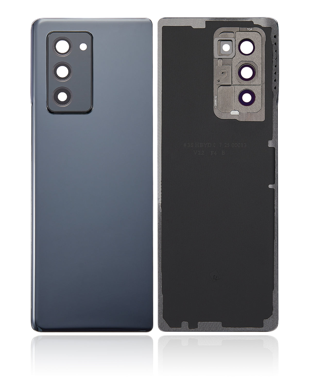 Back Cover Glass With Camera Lens Compatible For Samsung Galaxy Z Fold 2 5G (Aftermarket Plus) (Mystic Black)