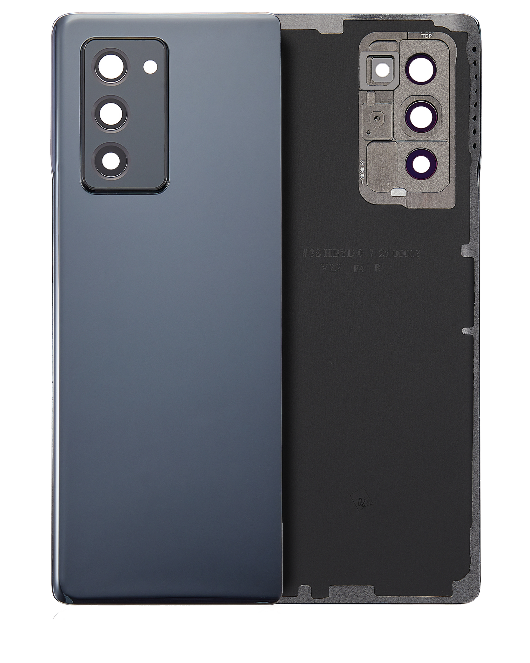Back Cover Glass With Camera Lens Compatible For Samsung Galaxy Z Fold 2 5G (Aftermarket Plus) (Mystic Black)