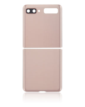 Top & Bottom Back Cover Glass With Camera Lens Compatible For Samsung Galaxy Z Flip 4G (F700) / Z Flip 5G (F707) (Aftermarket Plus) (Mystic Bronze)