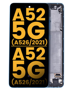 Replacement OLED Assembly With Frame Compatible For Samsung Galaxy A52 4G (A525 / 2021) / A52 5G (A526 / 2021) / A52S 5G (A528 / 2021) (Refurbished) (Awesome Blue)