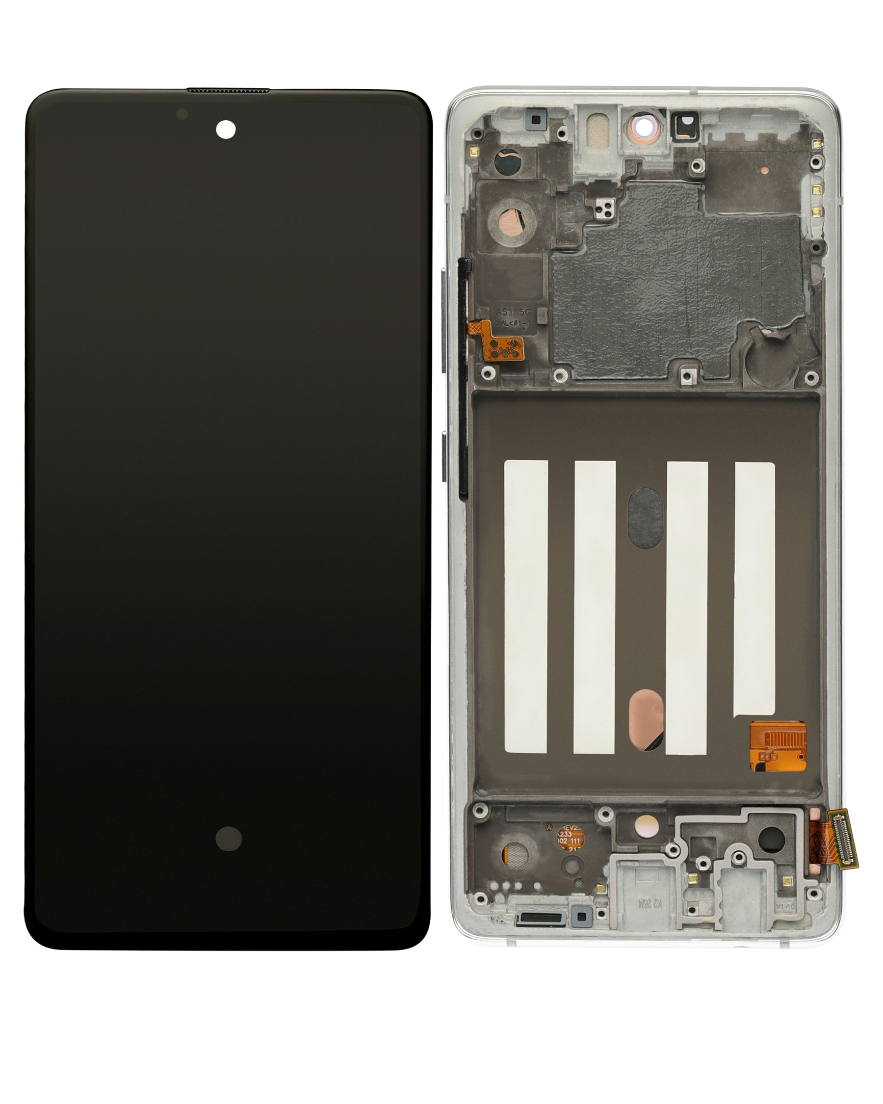 OLED Assembly With Frame Compatible For Samsung Galaxy A51 5G (A516 / 2020) (Non-Verizon 5G UW Frame) (6.46") (Vemake) (Prism Cube White)