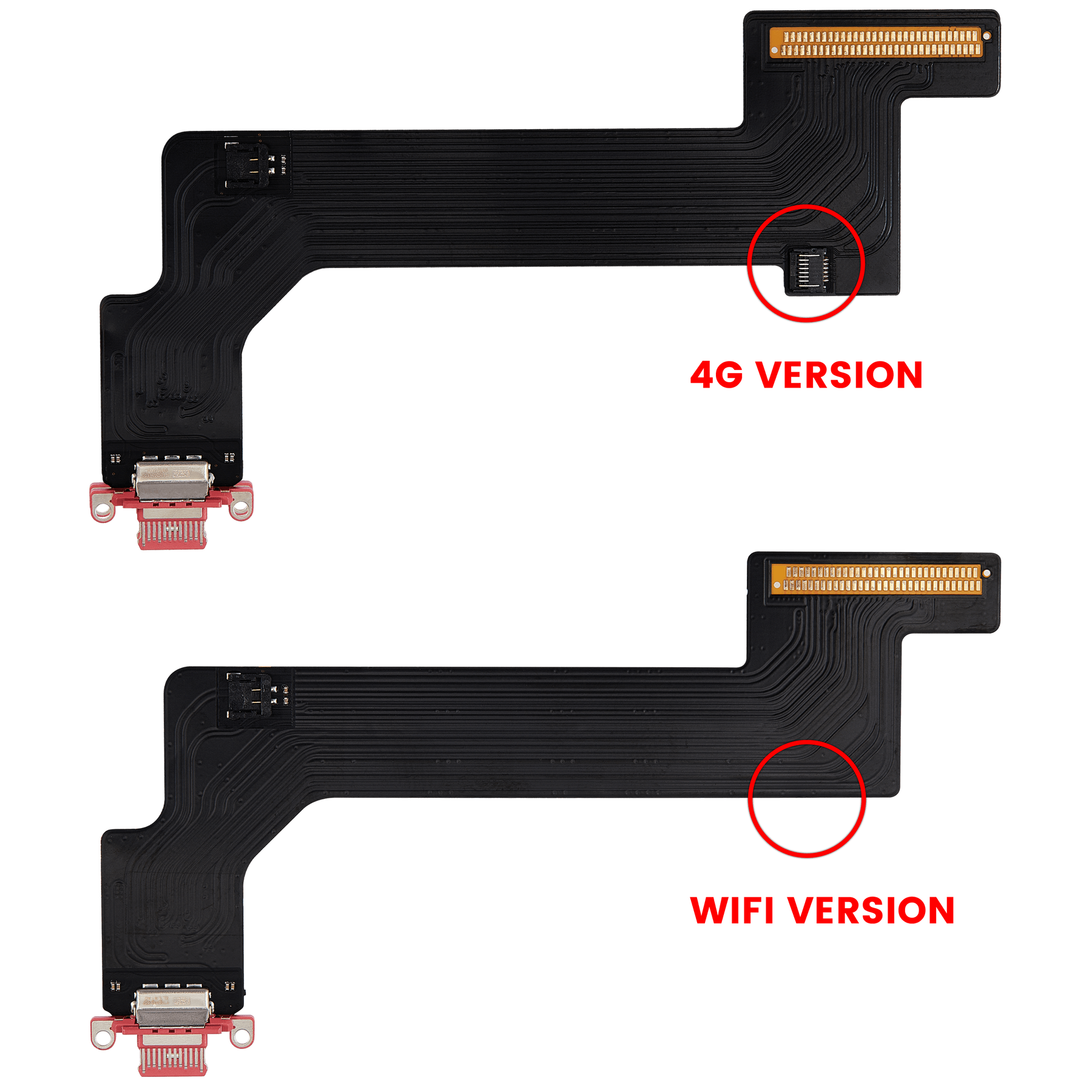 Charging Port Flex Cable Compatible For iPad 10 (2022) (Cellular) (Aftermarket Plus) (Pink)