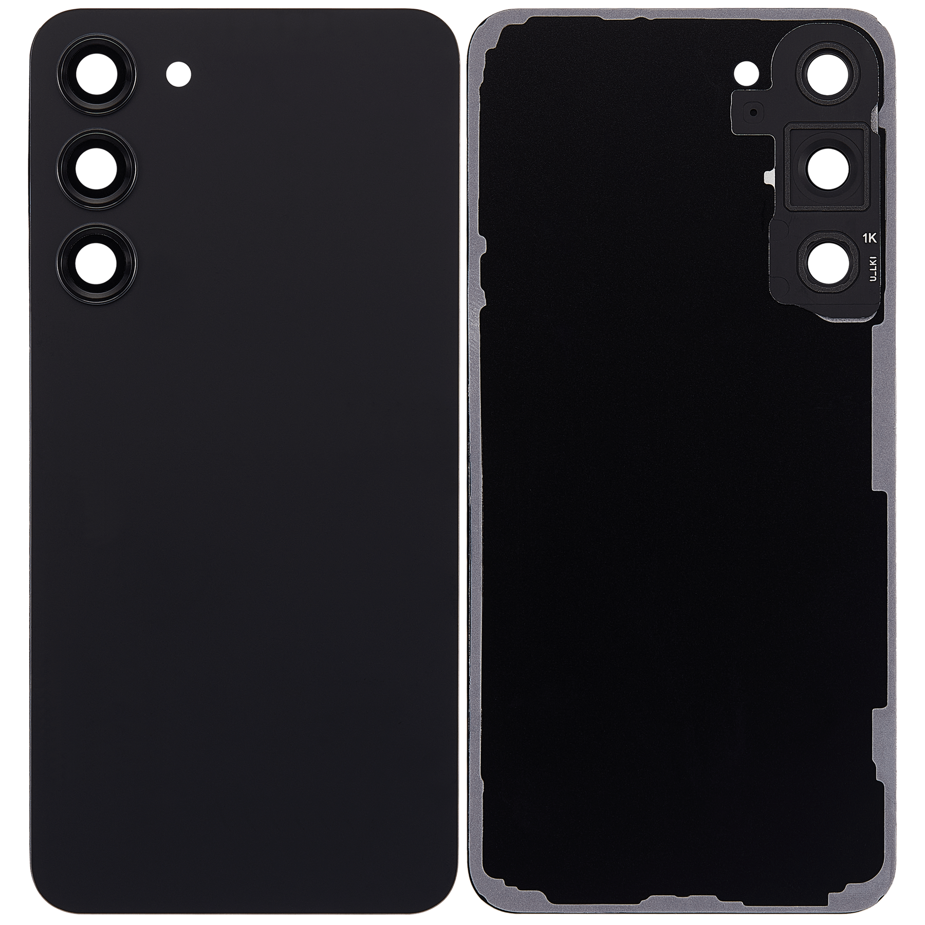 Back Cover Glass With Camera Lens Compatible For Samsung Galaxy S23 Plus 5G (No Logo) (Aftermarket Plus) (Phantom Black)