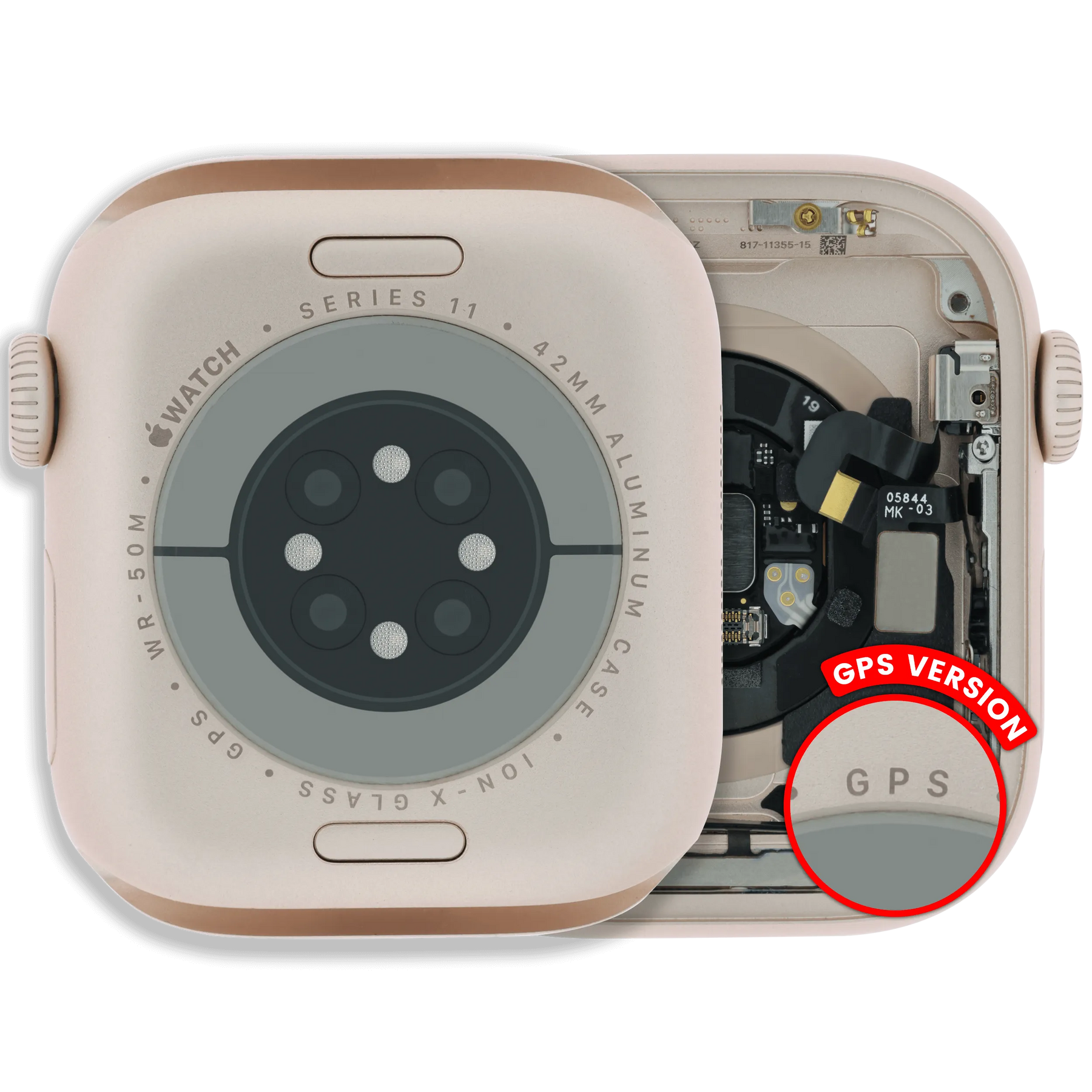 Housing Assembly For Watch Series 11 (42MM) (Used OEM Pull: Grade A) (GPS Version) (Aluminum / Rose Gold)