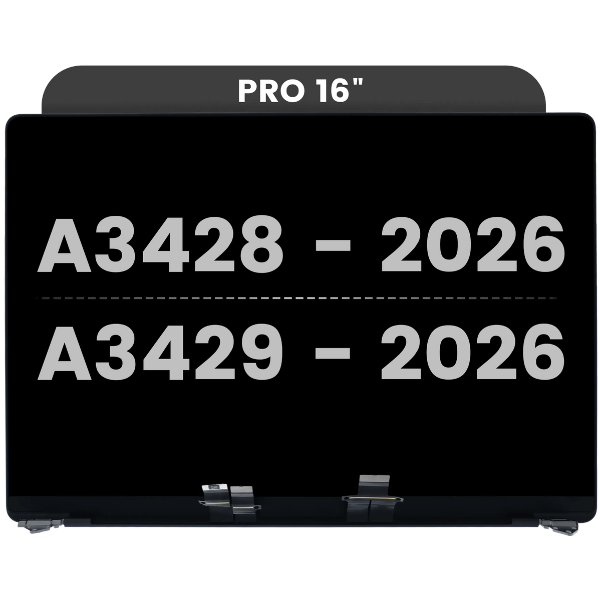 Complete LCD Display Assembly For MacBook Pro 16" A3428 / A3429 (2026) (Used OEM Pull: Grade A) (Space Black)