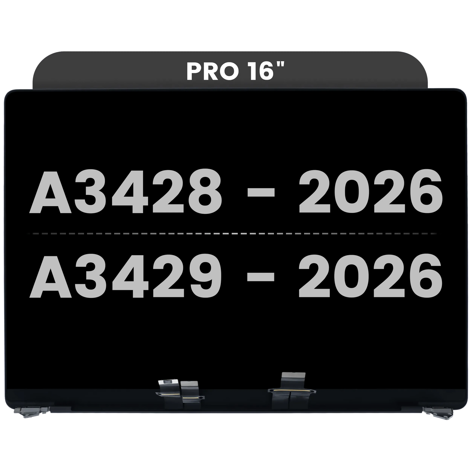 Complete LCD Display Assembly For MacBook Pro 16" A3428 / A3429 (2026) (Used OEM Pull: Grade A) (Space Black)