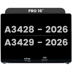 Complete LCD Display Assembly For MacBook Pro 16" A3428 / A3429 (2026) (Used OEM Pull: Grade A) (Space Black)