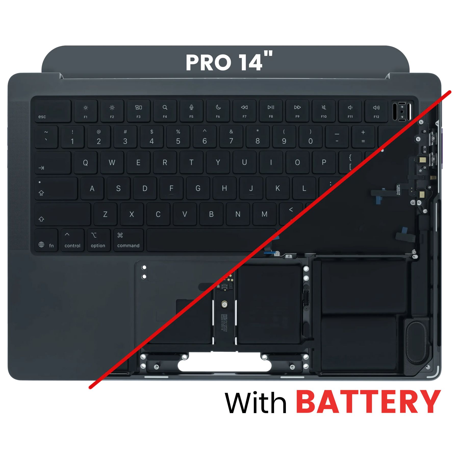 Top Case with Keyboard (ANSI US) For MacBook Pro 14" A3438 (2026) (Genuine OEM) (Space Black)