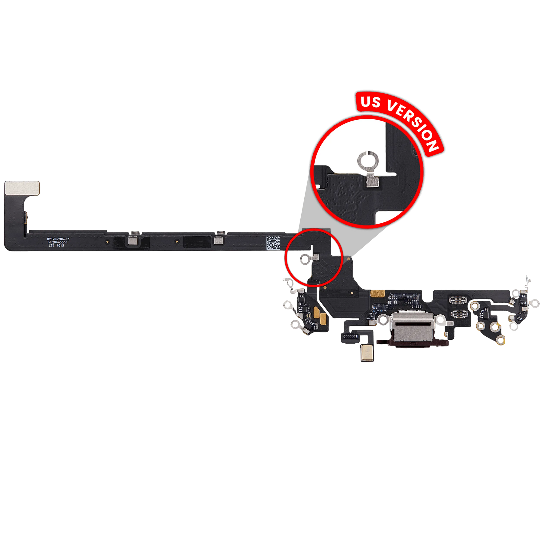 Charging Port Flex Cable For iPhone 18 Pro (US Version) (Premium) (Burgundy)