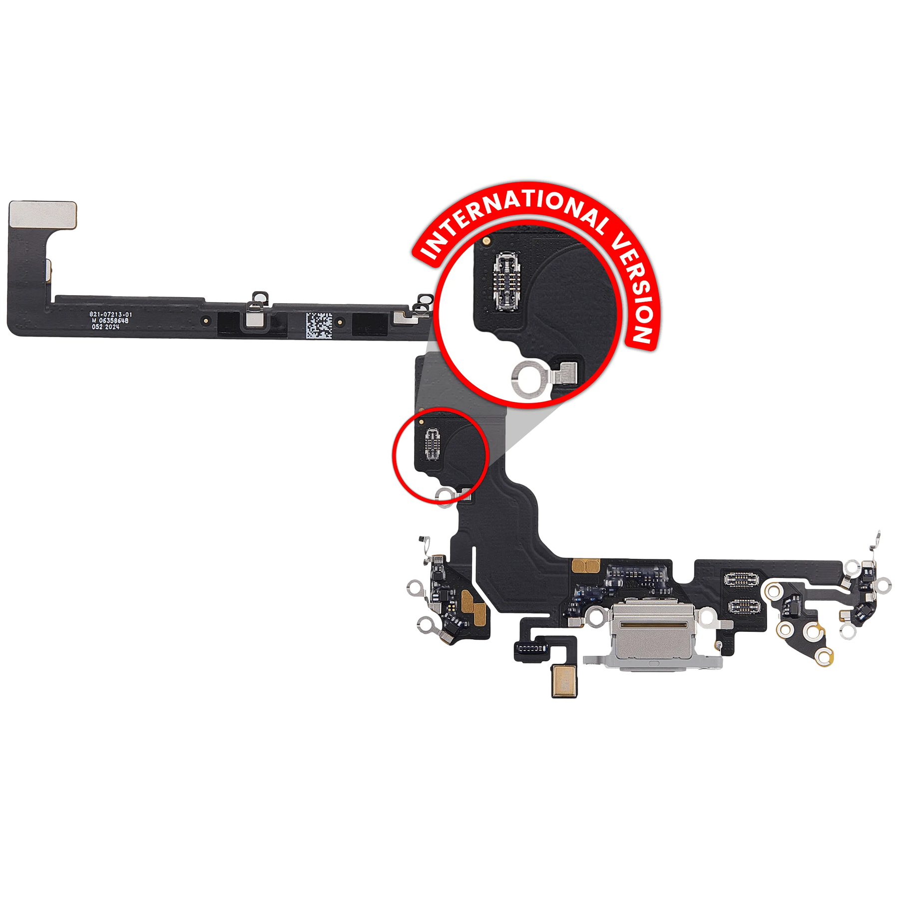 Charging Port Flex Cable For iPhone 18 Pro (International Version) (Premium) (White)