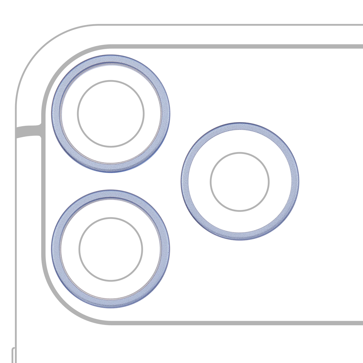 Back Camera Bezel Ring Only For iPhone 18 Pro / 18 Pro Max (Glacier) (3 Piece Set)