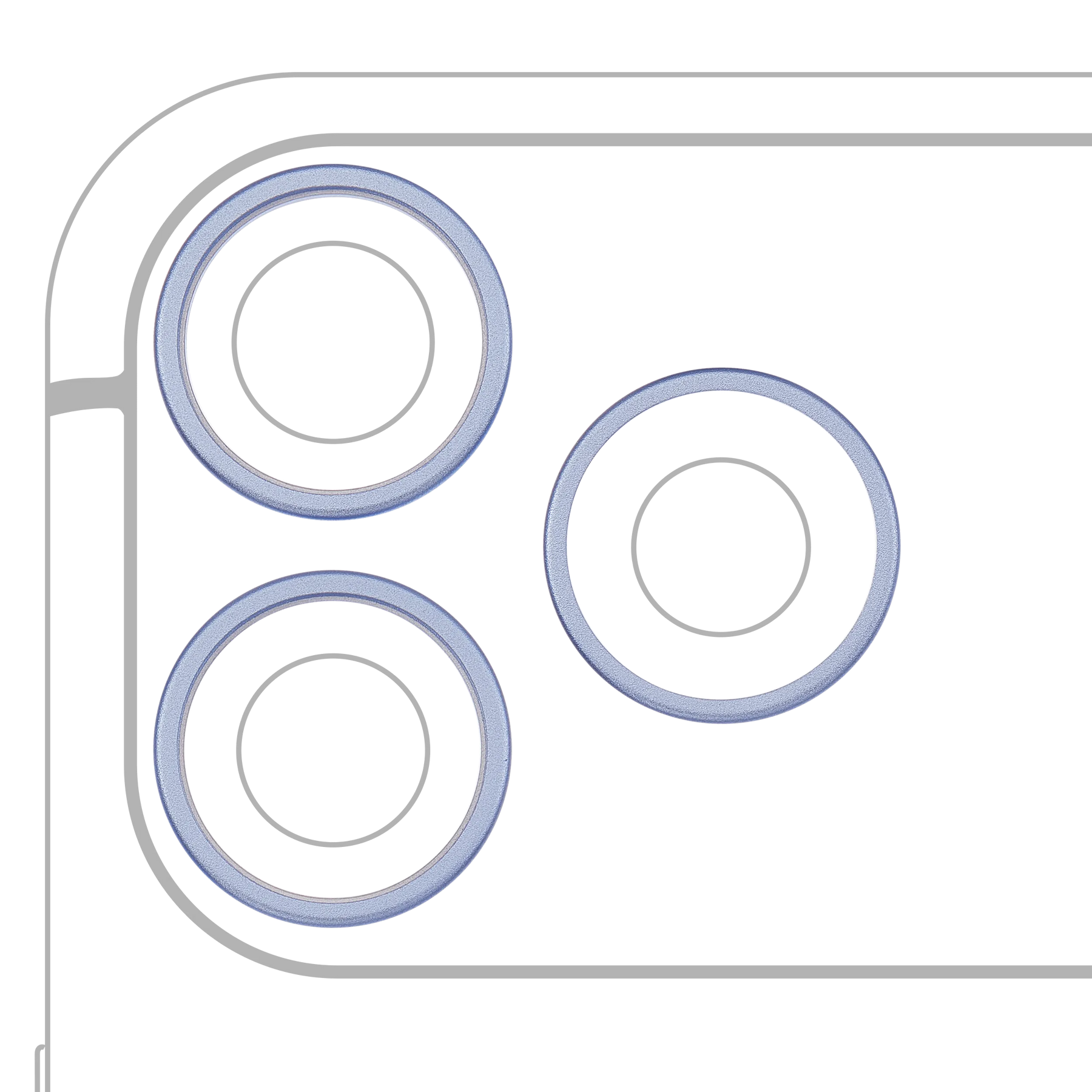Back Camera Bezel Ring Only For iPhone 18 Pro / 18 Pro Max (Glacier) (3 Piece Set)