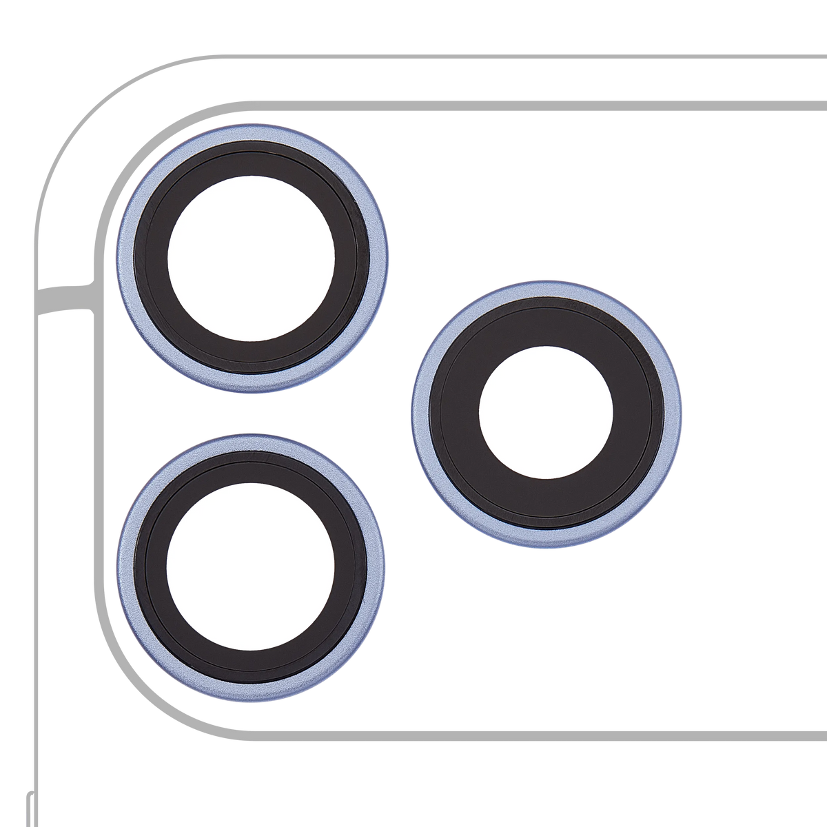 Back Camera Lens With Bracket & Bezel For iPhone 18 Pro / 18 Pro Max (Premium) (Glacier)