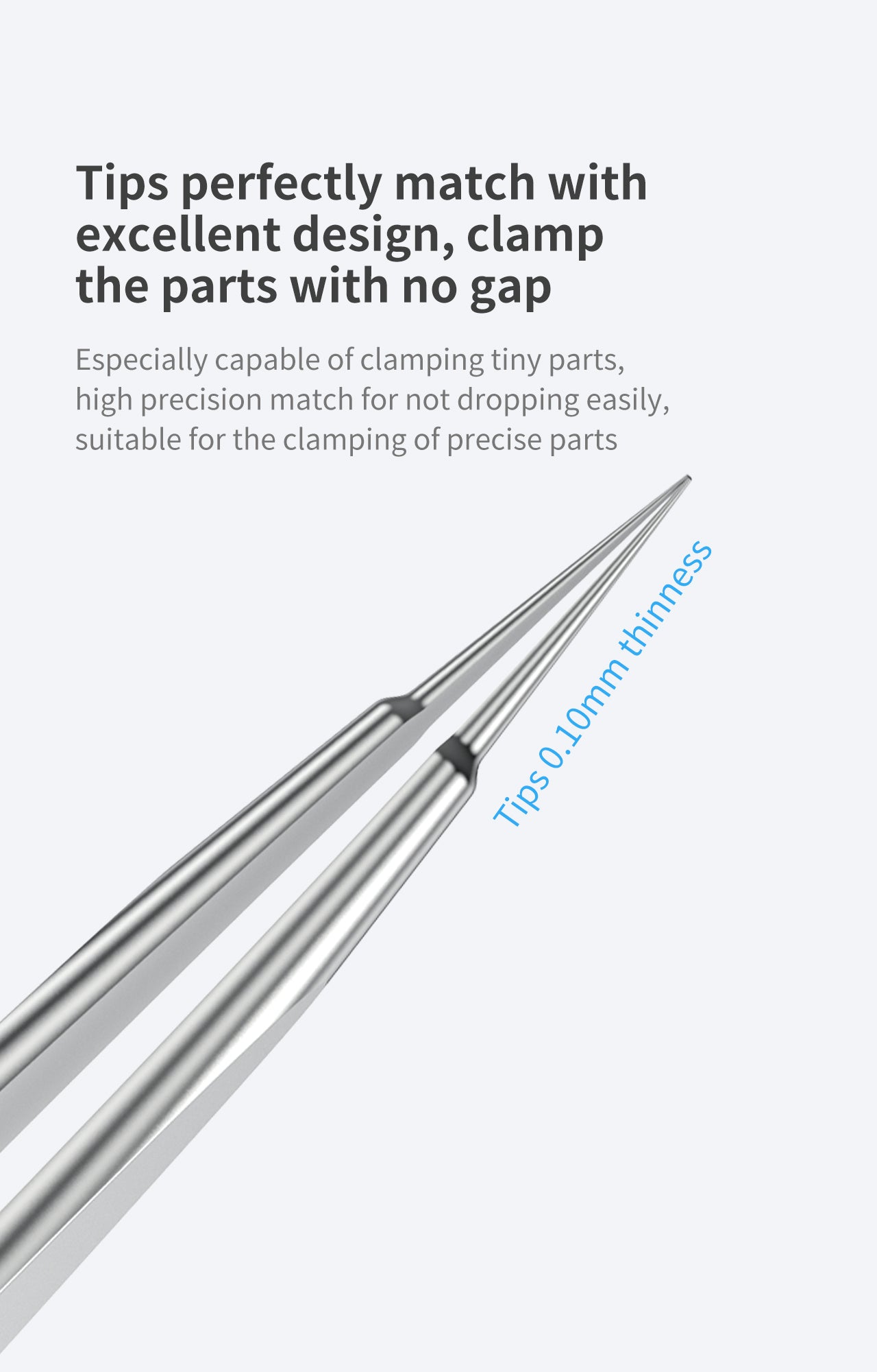 iNeeZy Handmade Non-Magnetic Stainless Tweezers (Silver - Thin) (Qianli)