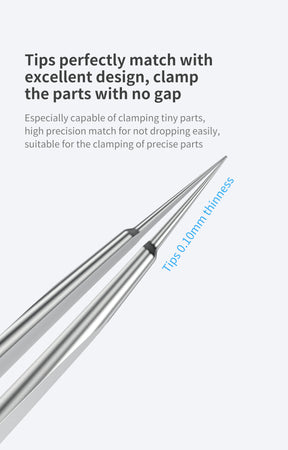 iNeeZy Handmade Non-Magnetic Stainless Tweezers (Silver - Wide) (Qianli)