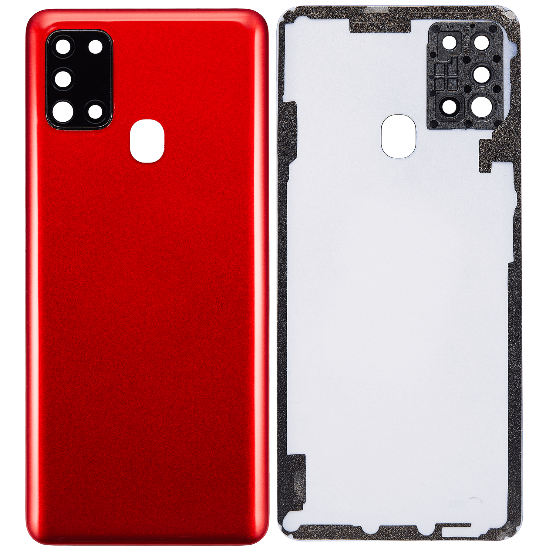 Back cover Glass With Camera Lens Compatible For Samsung Galaxy A21S (A217 / 2020) (Vemake) (Red)