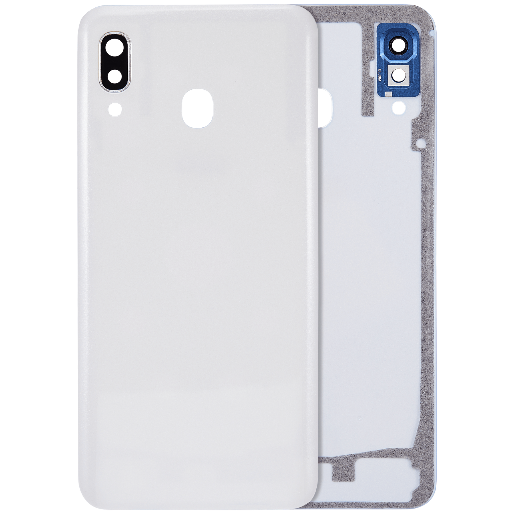 Back cover Glass With Camera Lens Compatible For Samsung Galaxy A30 (A305 / 2019) (Vemake) (White)
