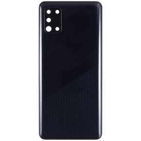 Replacement Back cover Glass With Camera Lens Compatible For Samsung Galaxy A31 (A315 / 2020) (Vemake) (Prism Crush Black)