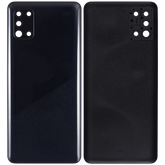 Replacement Back cover Glass With Camera Lens Compatible For Samsung Galaxy A31 (A315 / 2020) (Vemake) (Prism Crush Black)