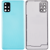 Replacement Back cover Glass With Camera Lens Compatible For Samsung Galaxy A71 (A715 / 2020) (Vemake) ( Prism Crush Blue)