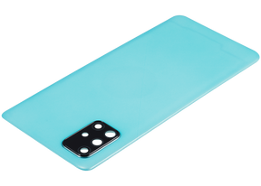 Replacement Back cover Glass With Camera Lens Compatible For Samsung Galaxy A71 (A715 / 2020) (Vemake) ( Prism Crush Blue)