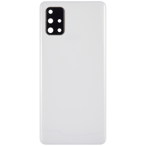 Replacement Back cover Glass With Camera Lens Compatible For Samsung Galaxy A71 (A715 / 2020) (Vemake) ( Prism Crush Silver)