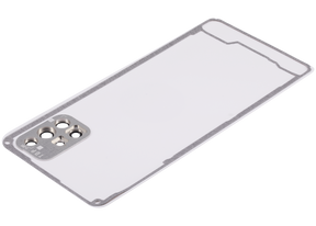 Replacement Back cover Glass With Camera Lens Compatible For Samsung Galaxy A71 (A715 / 2020) (Vemake) ( Prism Crush Silver)