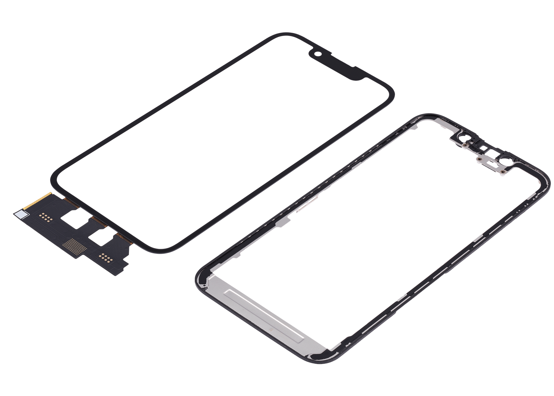4 in 1 Short Flex (Digitizer Touch With Glass + OCA + Frame Pre-installed) Compatible For iPhone 13 Mini (OCA Master)