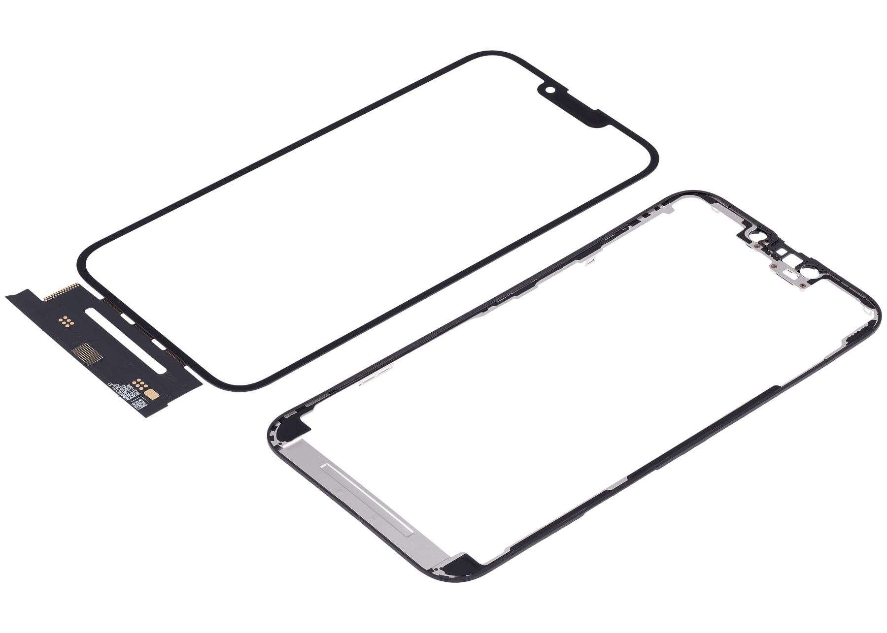 4 in 1 Short Flex (Digitizer Touch With Glass + OCA + Frame Pre-installed) Compatible For iPhone 13 Pro Max (OCA Master)