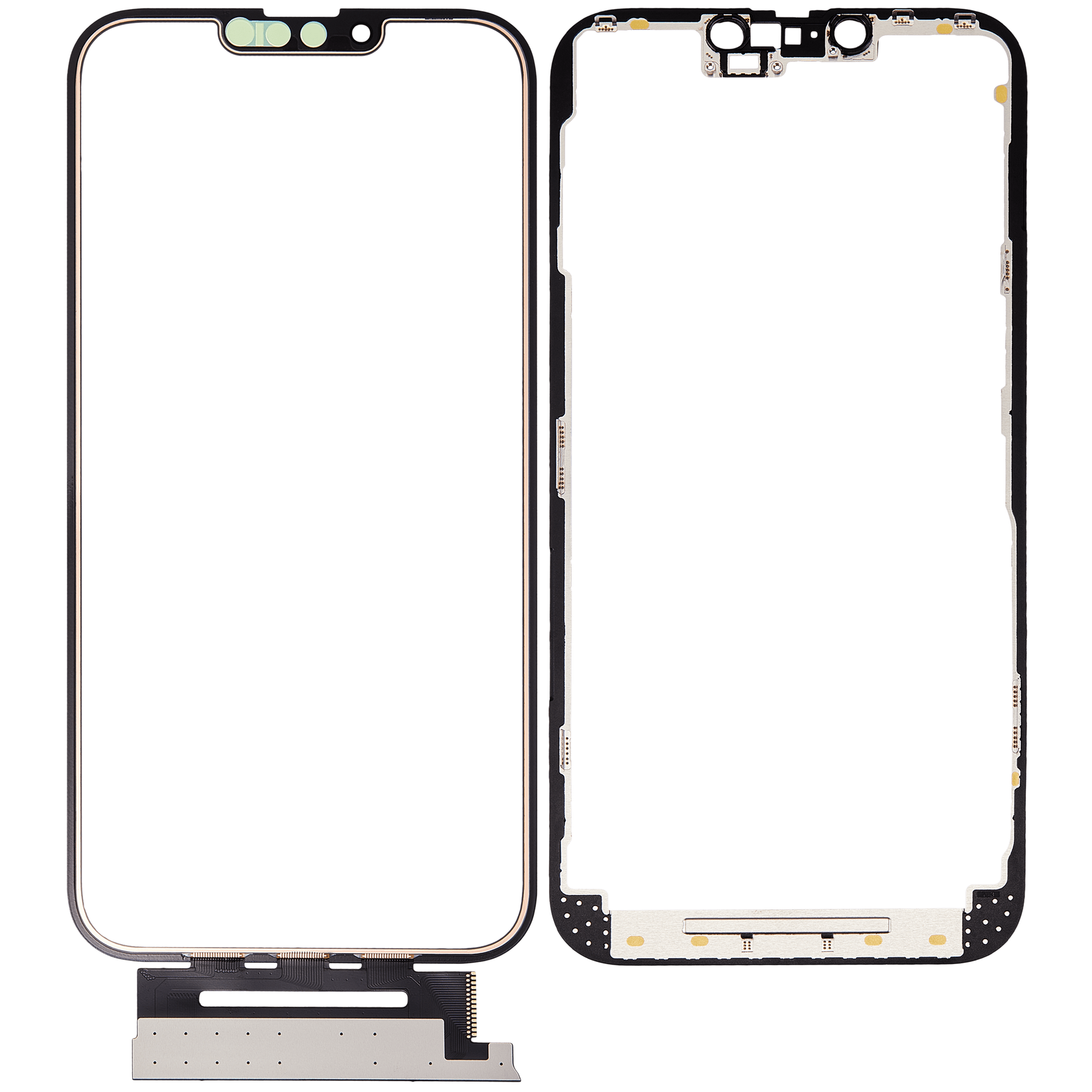 4 in 1 Short Flex (Digitizer Touch With Glass + OCA + Frame Pre-installed) Compatible For iPhone 13 Pro Max (OCA Master)