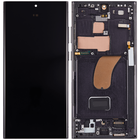 OLED Assembly With Frame Compatible For Samsung Galaxy S23 Ultra 5G Replacement (US & International) (Service Pack) (Phantom Black)