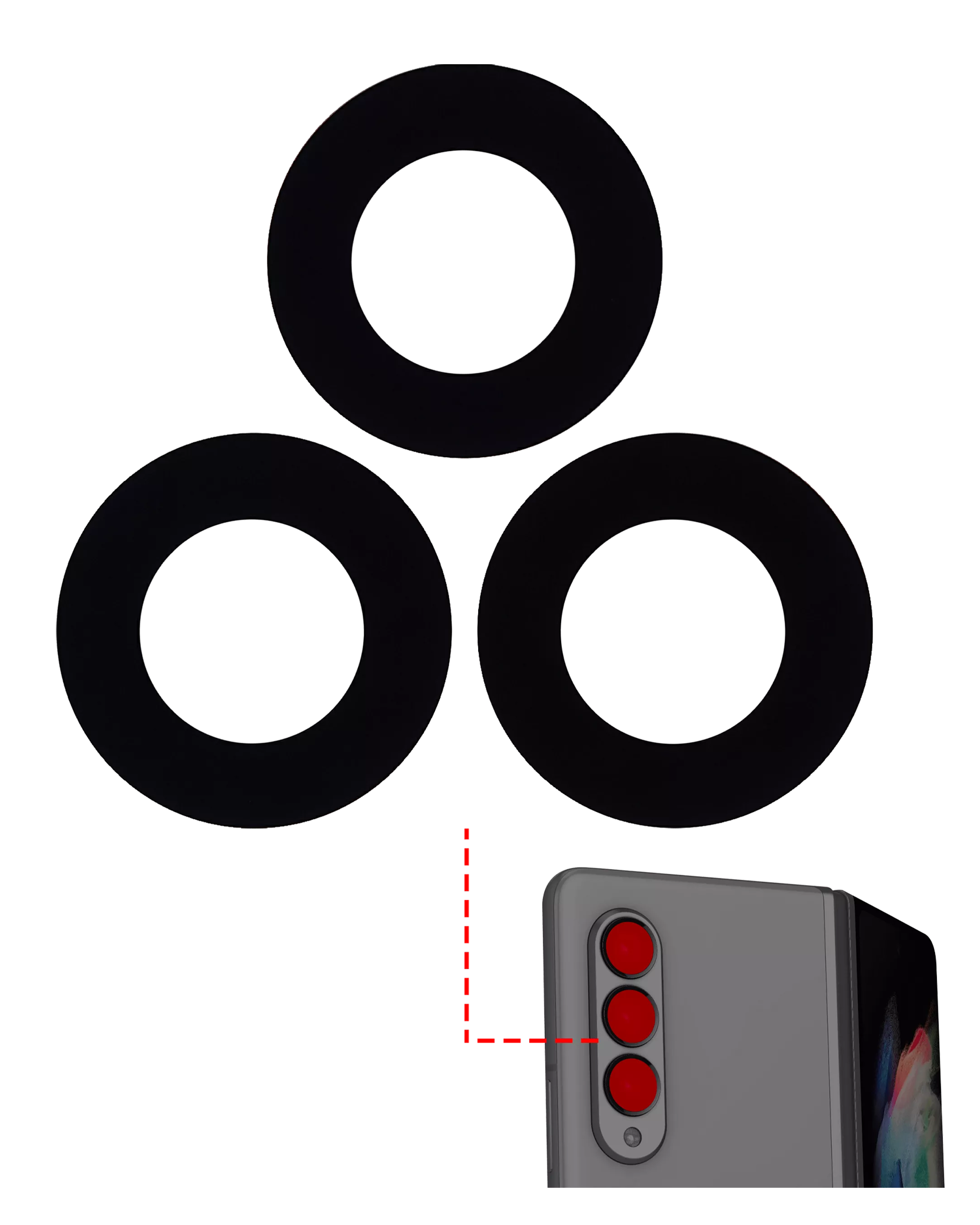 Back Camera Lens (Glass Only) With Adhesive Replacement Compatible For