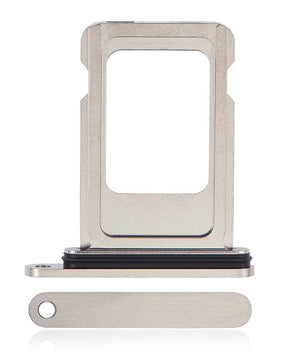 Single Sim Card Tray Compatible For iPhone 15 Pro / 15 Pro Max (White Titanium)