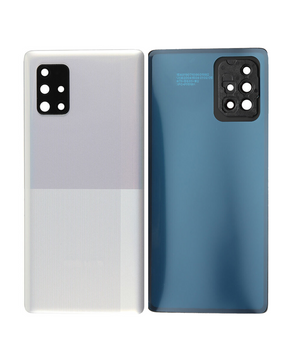 Replacement Back Cover Glass With Camera Lens Compatible For Samsung Galaxy A71 (A715 / 2020) (Service Pack) (Prism Crush Silver)