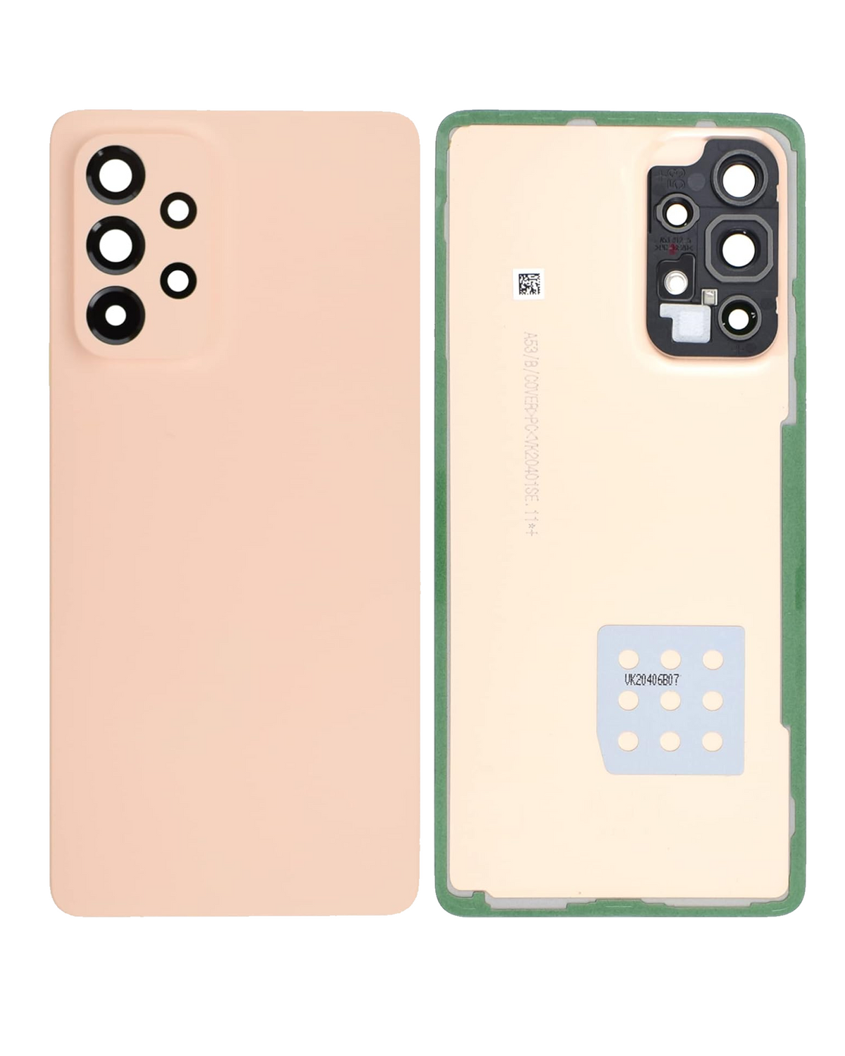 Replacement Back Cover Glass With Camera Lens Compatible For Samsung Galaxy A53 5G (A536 / 2022) (Service Pack) (Peach)