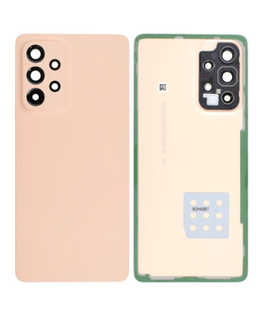 Replacement Back Cover Glass With Camera Lens Compatible For Samsung Galaxy A53 5G (A536 / 2022) (Service Pack) (Peach)