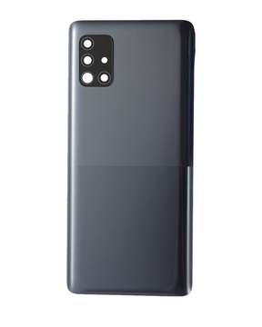 Back Cover Glass With Camera Lens Replacement Compatible For Samsung Galaxy A51 5G (A516 / 2020) (Service Pack) (Black)