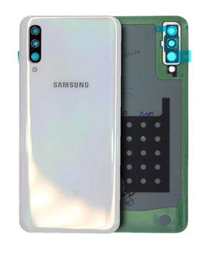 Back Cover Glass With Camera Lens Compatible For Samsung Galaxy A50 (A505 / 2019) (Service Pack) (White)